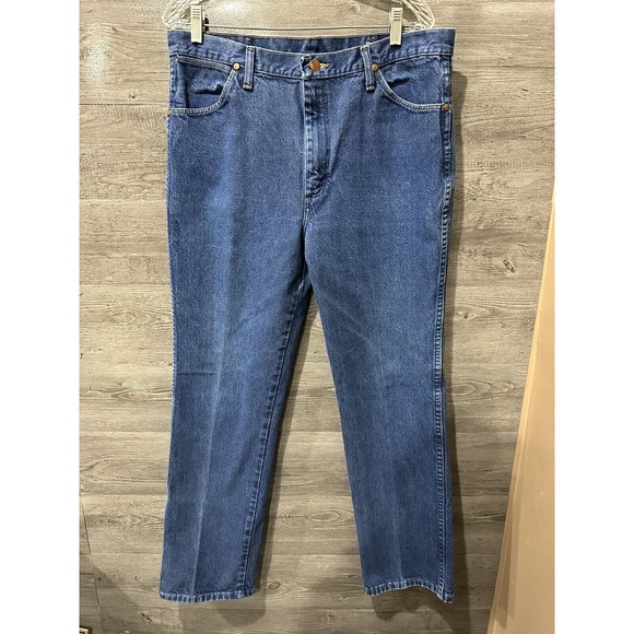 Wrangler Jeans Mens 36x32 Blue 936 PWD Straight Cowboy Western Denim Cotton - Picture 1 of 5